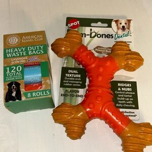 Chew toy & waste bags bundle Bam-Bones chew toy AKC LAVENDER scented 8roll 120